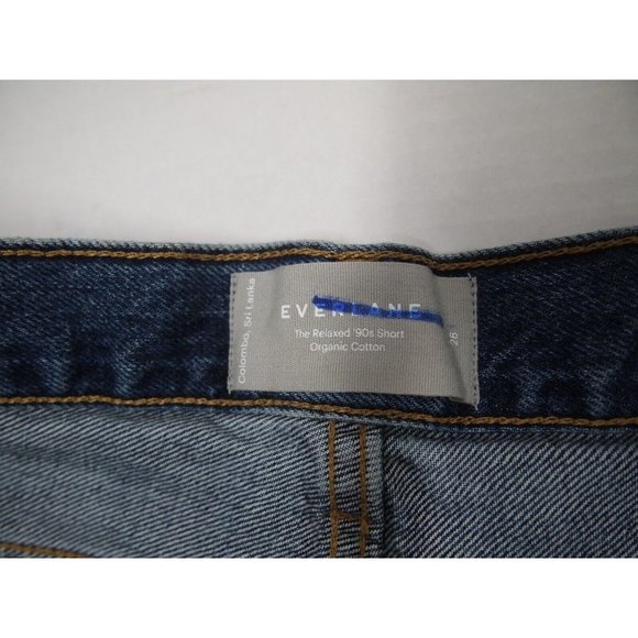Everlane Womens Shorts 28 Relaxed 90s Denim Jean High Rise Distress Medium Wash - Picture 5 of 6
